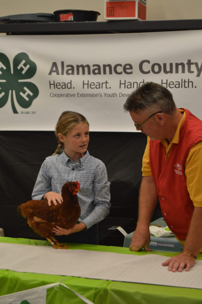 Youth answers judge's questions during showmanship.