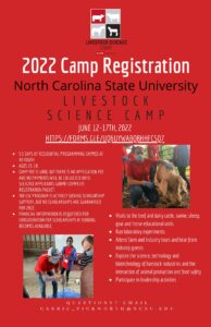 Summer Livestock Camp details with link to registration
