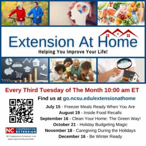 Cover photo for Extension at Home: Helping Improve Your Life - Part 2!